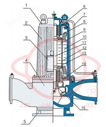 G型立式屏蔽管道泵结构示意图